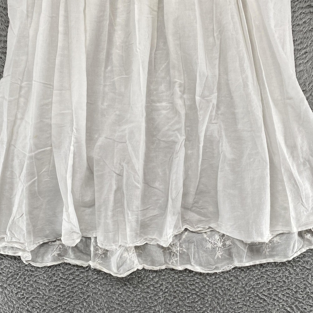 AllSaints Blessed Smock Dress Womens 6 White Swing Boho Peasant Embroidered - Picture 10 of 14